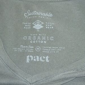 Pact Organic Women's Black V neck T-shirt Medium